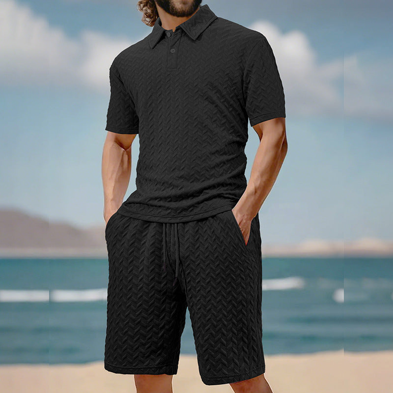 Fashion Solid Color Short-Sleeve T-Shirt Set