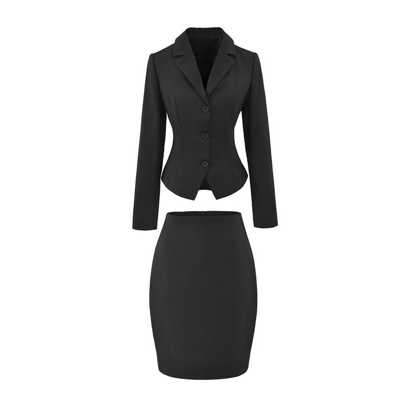 Professional Blazer and High-Waist Skirt Two-Piece Set