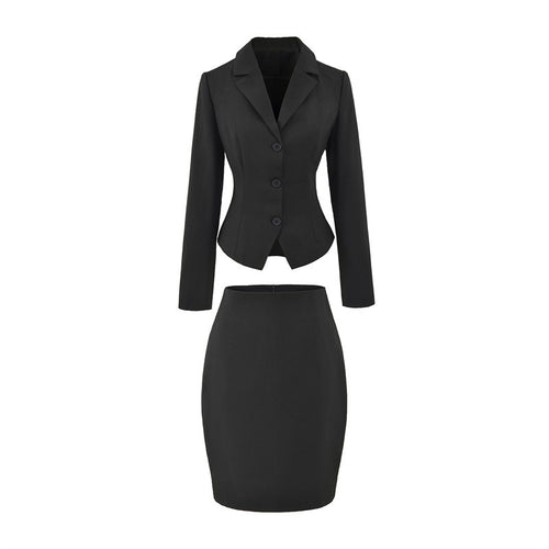 Professional Blazer and High-Waist Skirt Two-Piece Set