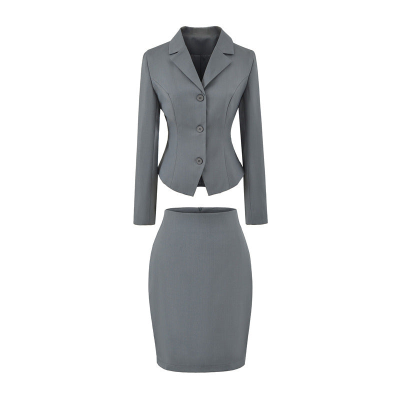 Professional Blazer and High-Waist Skirt Two-Piece Set
